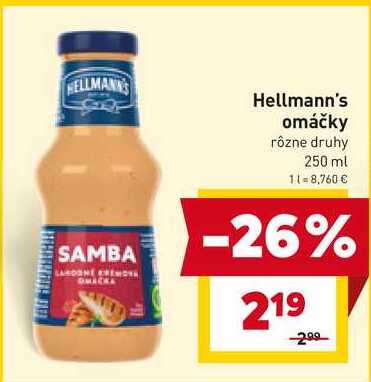 Hellmann's omáčky rôzne druhy 250 ml 