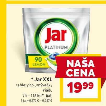 Jar XXL tablety do umývačky riadu 75-116 ks