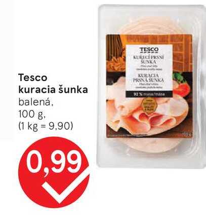 Tesco kuracia šunka balená 100 g