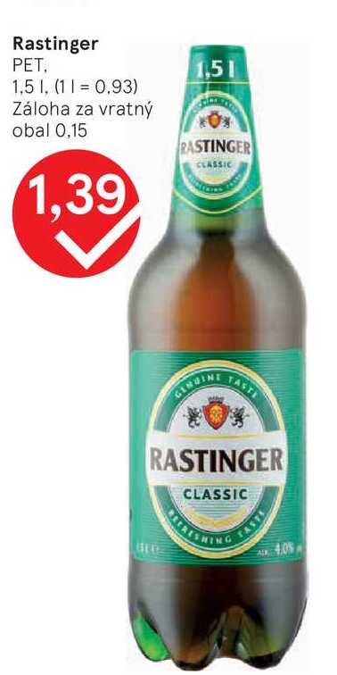 Rastinger PET, 1,5L