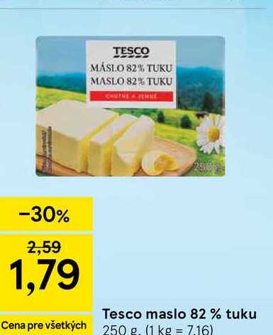 Tesco maslo 82% tuku 250 g