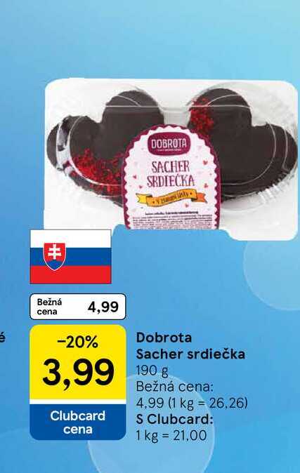Dobrota Sacher srdiečka 190g