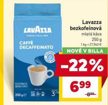 Lavazza bezkofeínová mletá káva 250 g 