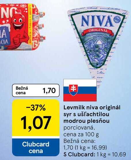 Levmilk niva originál syr s ušľachtilou modrou plesňou porciovaná cena za 100 g