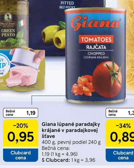 Giana lúpané paradajky krájané v paradajkovej šťave 400 g