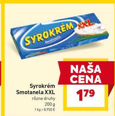 Syrokrém Smotanela XXL rôzne druhy 200 g