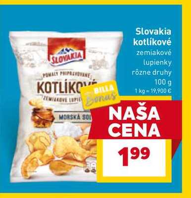 Slovakia kotlíkové zemiakové lupienky rôzne druhy 100 g 