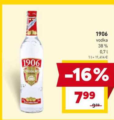 1906 vodka 38% 0,7l