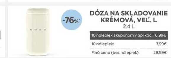 DÓZA NA SKLADOVANIE KRÉMOVÁ, VEĽ. L 2.4 L 