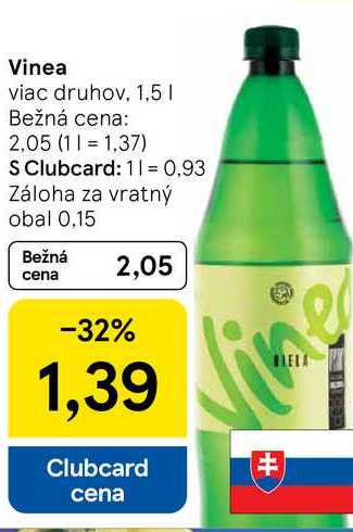 Vinea viac druhov, 1,5 l