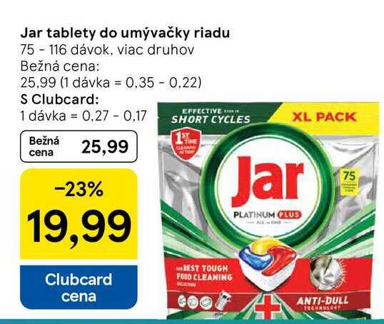 Jar tablety do umývačky riadu 75-116 dávok, viac druhov