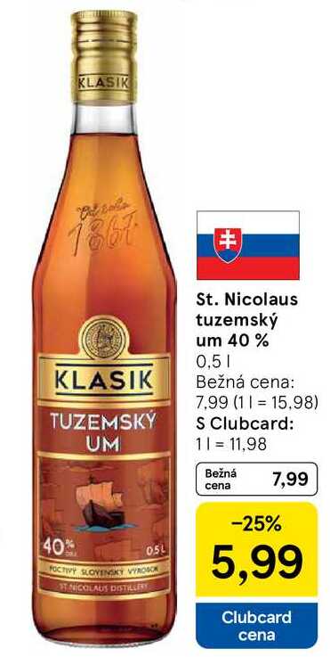 St. Nicolaus tuzemský um 40 % 0,5l v akcii
