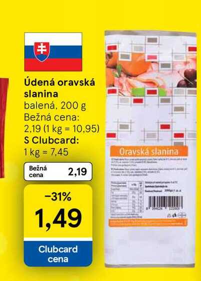 Údená oravská slanina balená, 200 g 