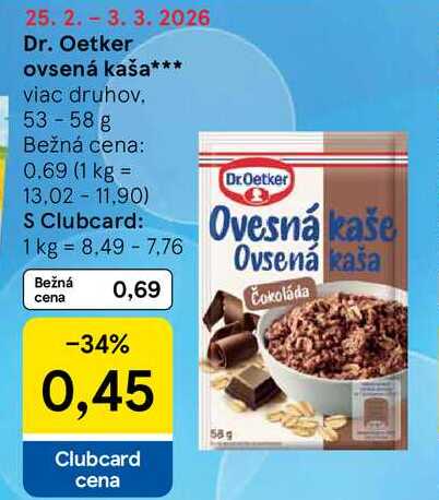 Dr. Oetker ovsená kaša viac druhov 53-58 g 