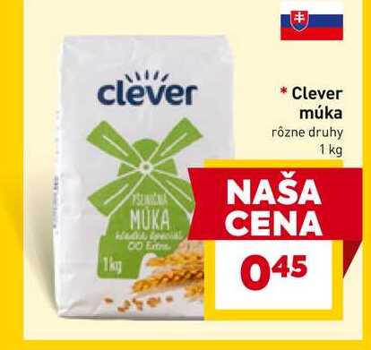 Clever múka rôzne druhy 1 kg 