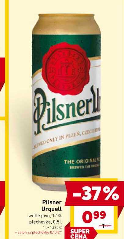 Pilsner Urquell 500 ml PLECH