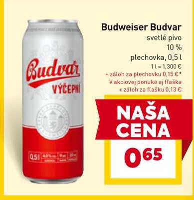 Budweiser Budvar svetlé pivo 10% plechovka, 0,5L