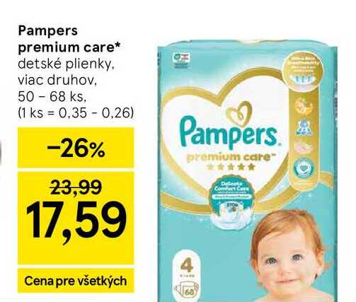 Pampers premium care detské plienky 50 - 68 ks