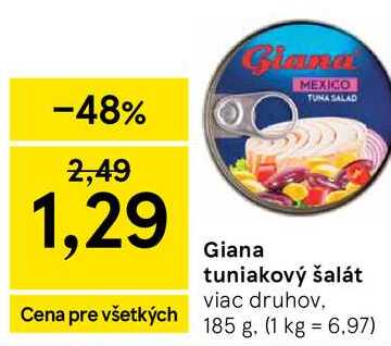 Giana tuniakový šalát viac druhov 185 g