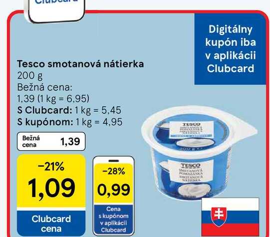 Tesco smotanová nátierka 200 g
