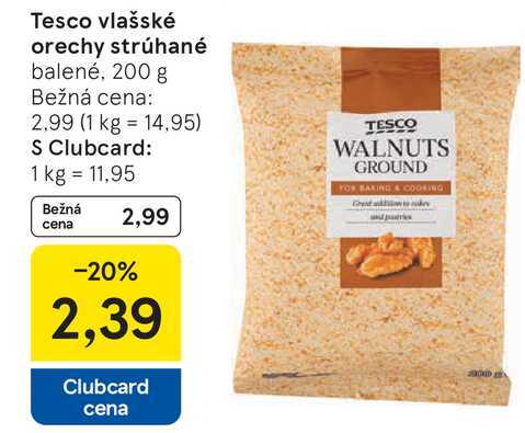 Tesco vlašské orechy strúhané balené, 200 g 