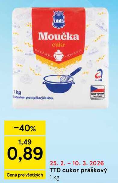TTD Moučka cukr 1kg 