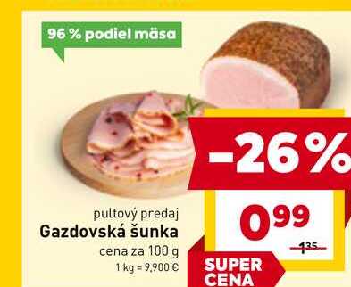 Gazdovská šunka cena za 100 g