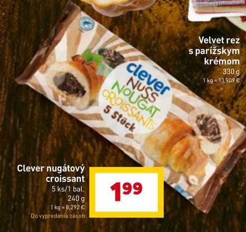 Clever nugátový croissant 5 ks/1 bal. 240 g