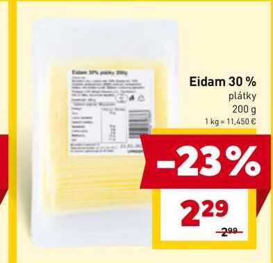 Eidam 30% plátky 200 g 