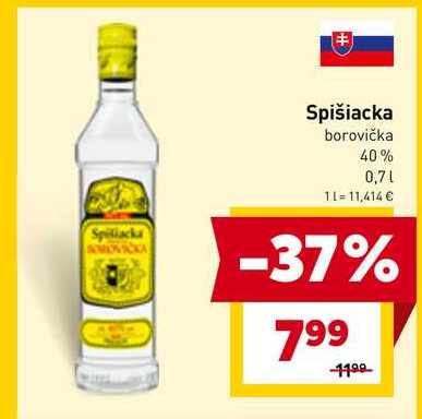 Spišiacka borovička 40% 0,7l