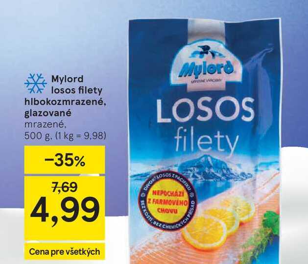 Mylord losos filety hlbokozmrazené, glazované mrazené, 500 g