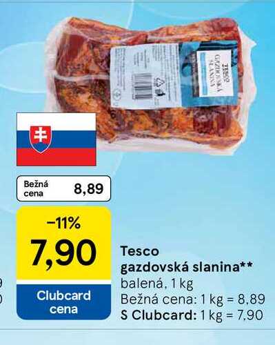 Tesco gazdovská slanina balená, 1 kg 