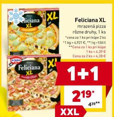 Feliciana XL mrazená pizza rôzne druhy, 1 ks