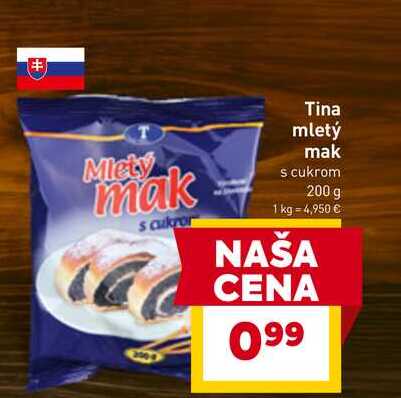 Tina mletý mak s cukrom 200 g 