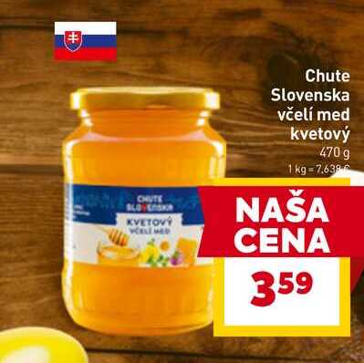Chute Slovenska včelí med kvetový 470 g 