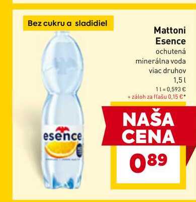 Mattoni Esence esence ochutená minerálna voda viac druhov 1,5l
