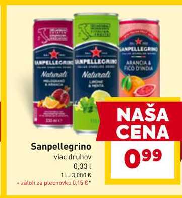 SSanpellegrino viac druhov 0,33l