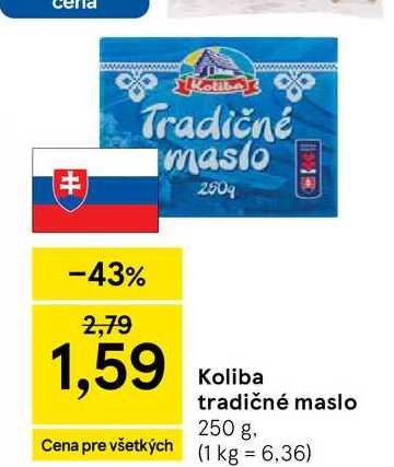 Koliba tradičné maslo 250 g