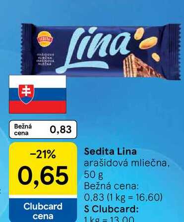 Sedita Lina arašidová mliečna 50 g 