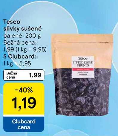 Tesco slivky sušené balené, 200 g 