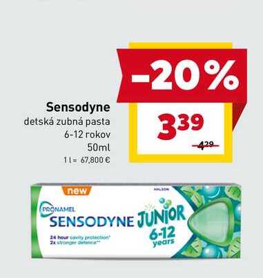 Sensodyne detská zubná pasta 6-12 rokov