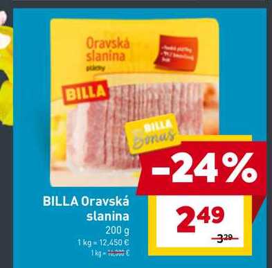 BILLA Oravská slanina 200 g 