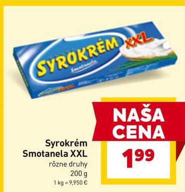 Syrokrém Smotanela XXL rôzne druhy 200 g