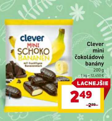 Clever mini čokoládové banány 200 g 