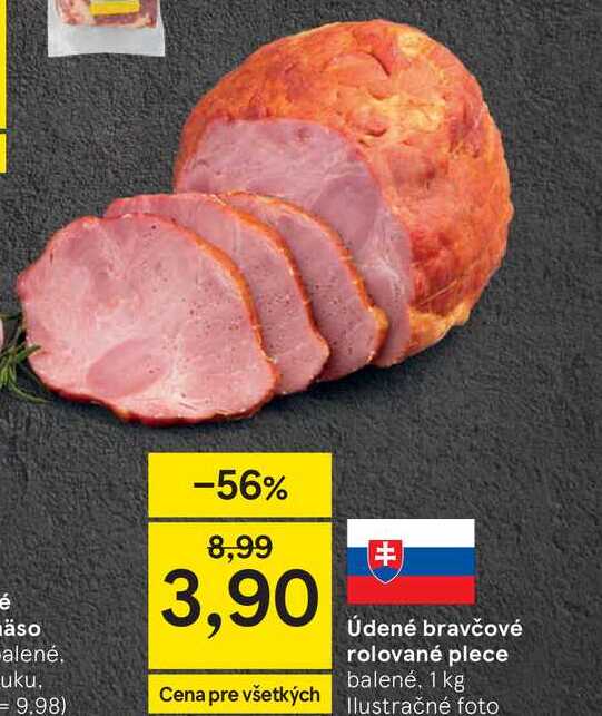 Údené bravčové rolované plece balené, 1 kg 