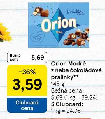 Orion Modré z neba čokoládové pralinky 145g