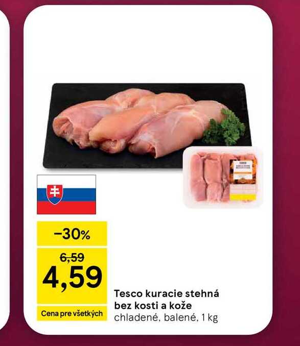 kuracie stehná bez kosti a kože 1 kg 