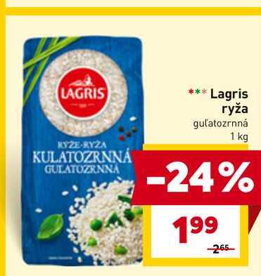 Lagris ryža gulatozrnná 1 kg 