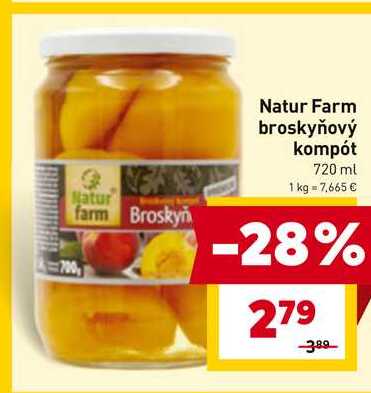 Natur Farm broskyňový kompót 720 ml 