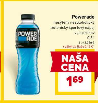 Powerade nesýtený nealkoholický izotonický športový nápoj viac druhov 0,5l